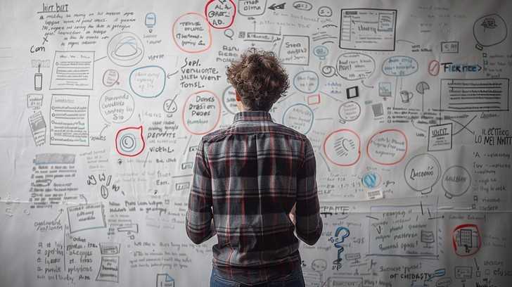 Creative innovation and ideas visualization representing FlinkMinds' approach to AI-powered development